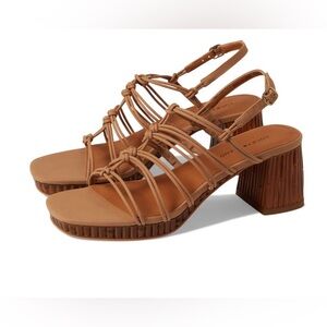 Lucky brand bassie strappy block heel 7.5 NIB